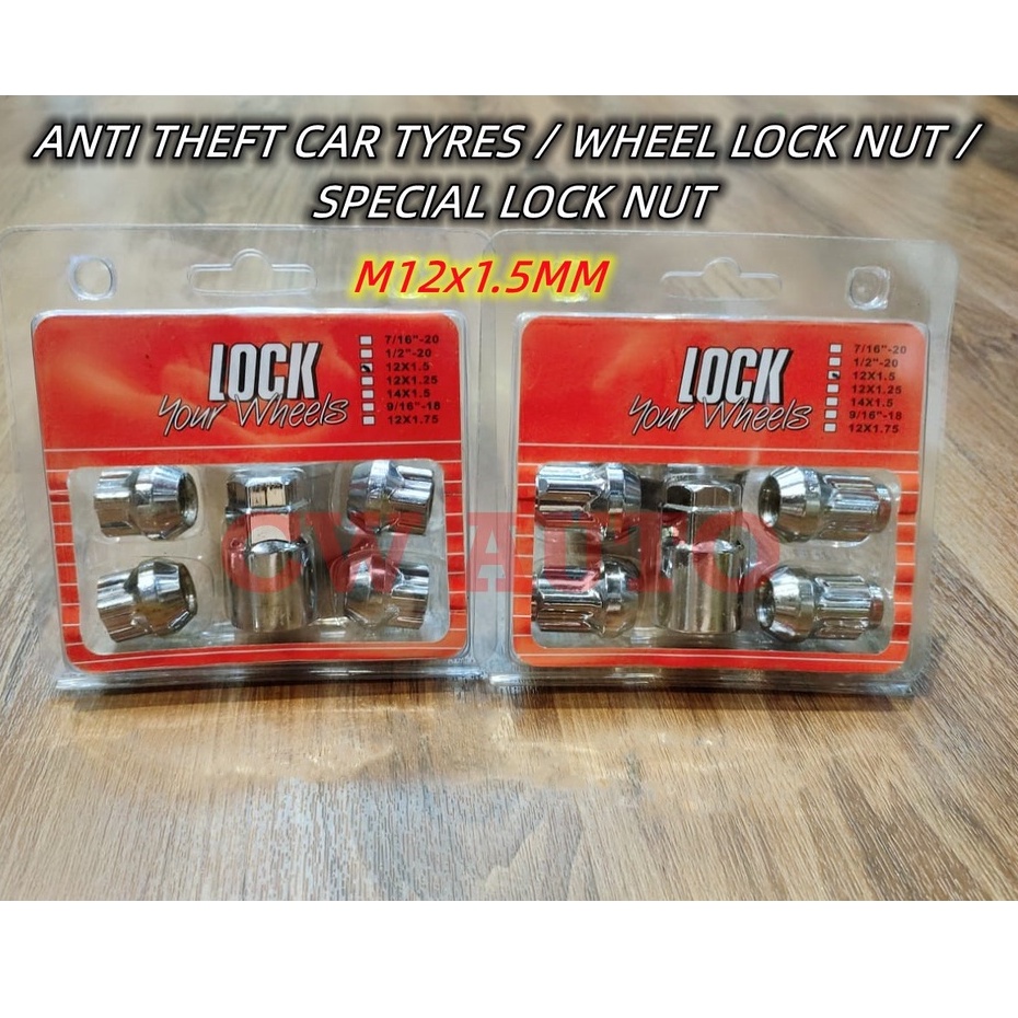 (100 WHEEL TYRES LOCK NUT)ANTI THEFT CAR TYRES / WHEEL LOCK NUT