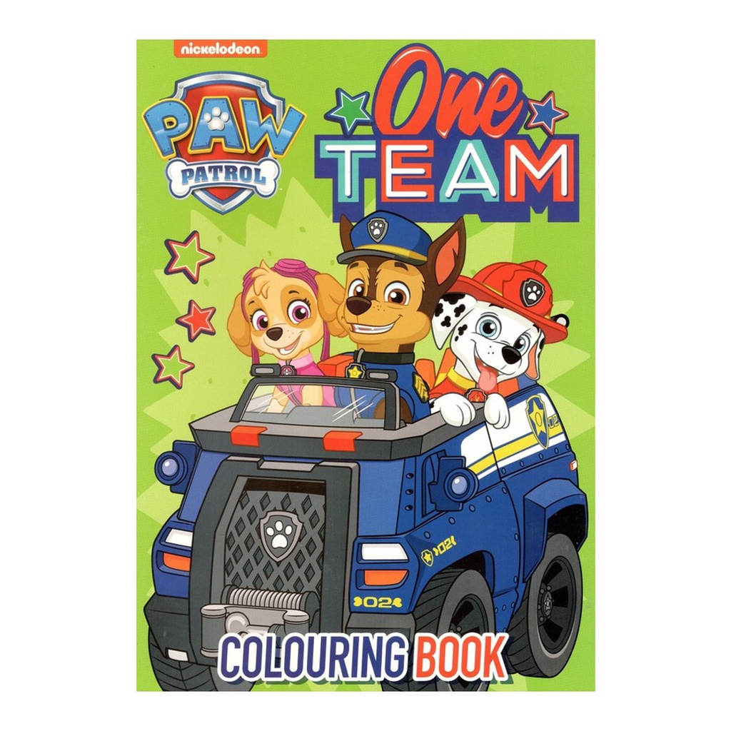 Paw Patrol One Team Colouring Book For Kids To Colour & Decorate