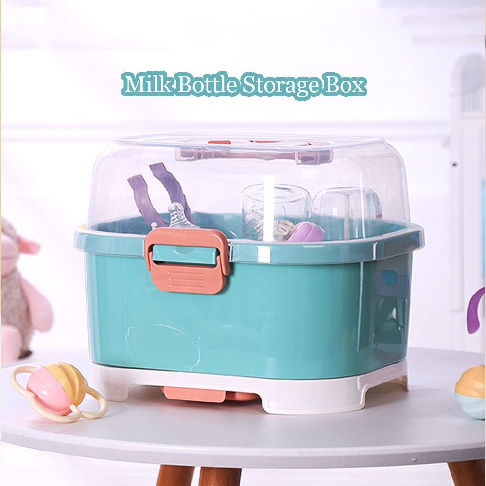 LAKOE Portable Baby Milk Bottle Storage Box Bottle Drying Racks Rack Tempat Letak Bekas Botol