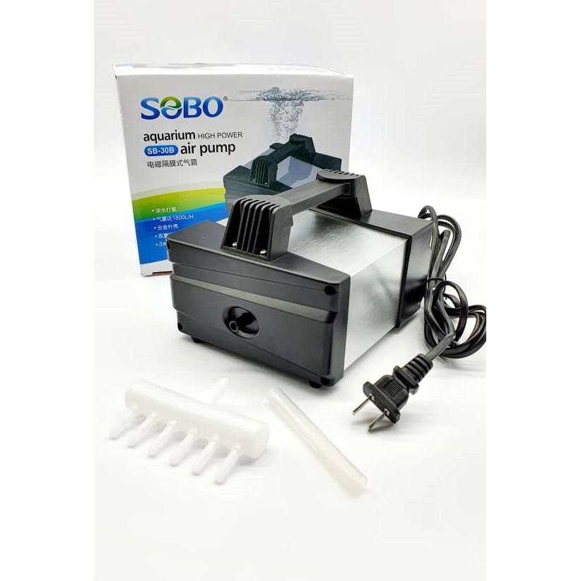 SOBO Aquarium Air Pump SB 30B 15W Pam Akuarium High Power Oxygen Pump Aquaculture Aquaponic