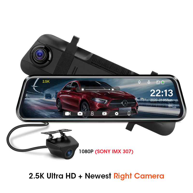 10 Inch Car Dvr Camera Mirror 2 5k 1080p Dash Cam Cameras Autos Recorder Night Vision Registrar Looping Record Shopee Malaysia
