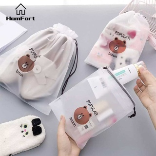 Image of Cartoon / Flower Storage Bag Cotton Soft Towel Socks Packaging Plastic Frosted Drawstring Bag