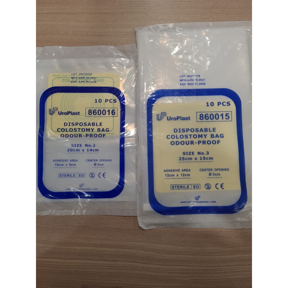 Uroplast Disposable Colostomy Bag Odour Waterproof 20cm x14cm / 25cm x