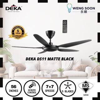 DEKA DS11 CEILING FAN - MATTE BLACK *REMOTE CONTROL* | Shopee Malaysia