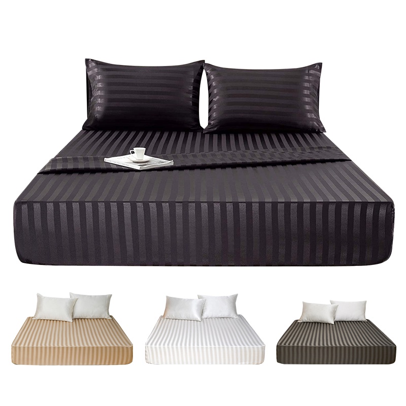 Fitted Bedsheet Satin Silk Cadar Super Soft Cooling Bed Sheet Suti