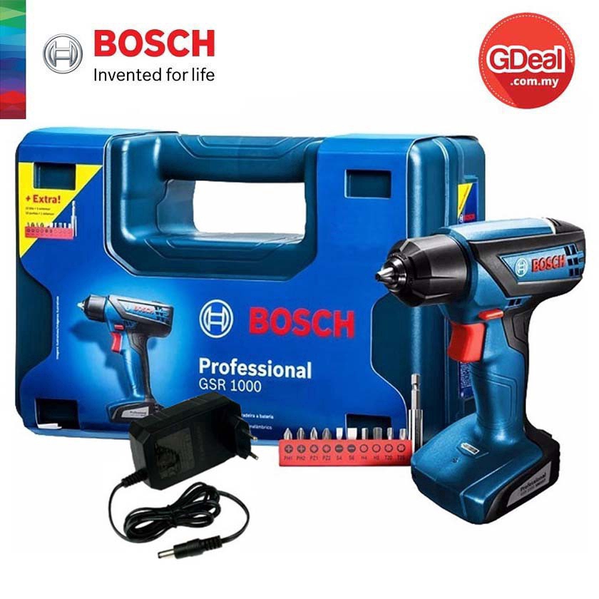 BOSCH Professional GSR 1000 Cordless Drill Driver + Extra Screwdriver