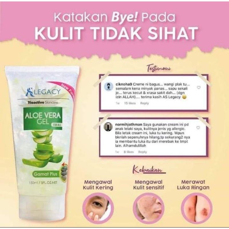 Aloe Vera Gel Aslegacy Original For Skin New Shopee Malaysia