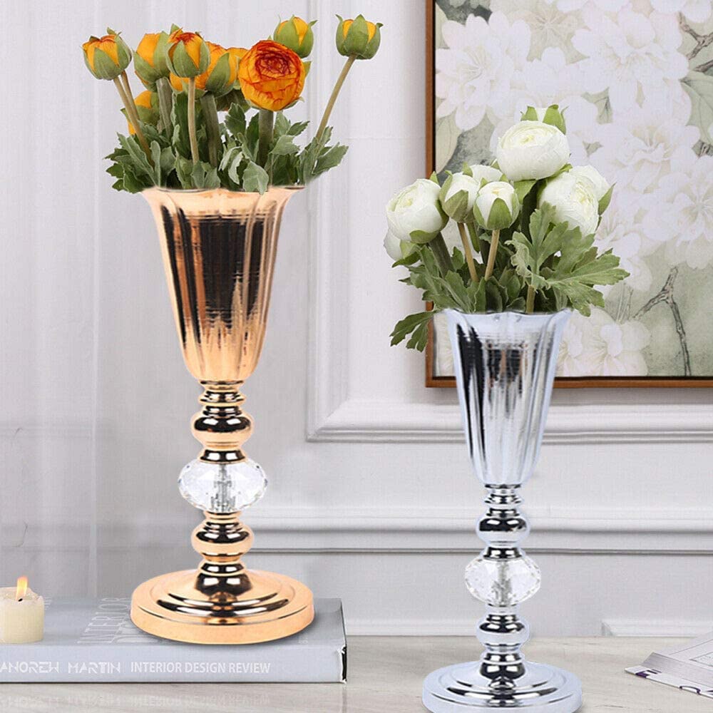 Silver Iron Luxury Vase Urn Wedding Table Centrepiece 41cm 