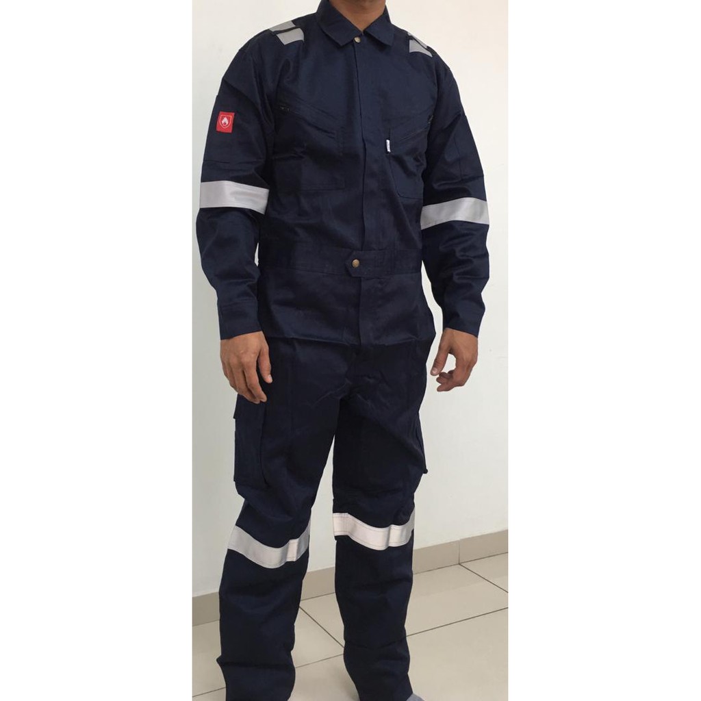 SHAMARR FIRE RETARDANT COVERALL (FRC) NAVY BLUE Shopee Malaysia