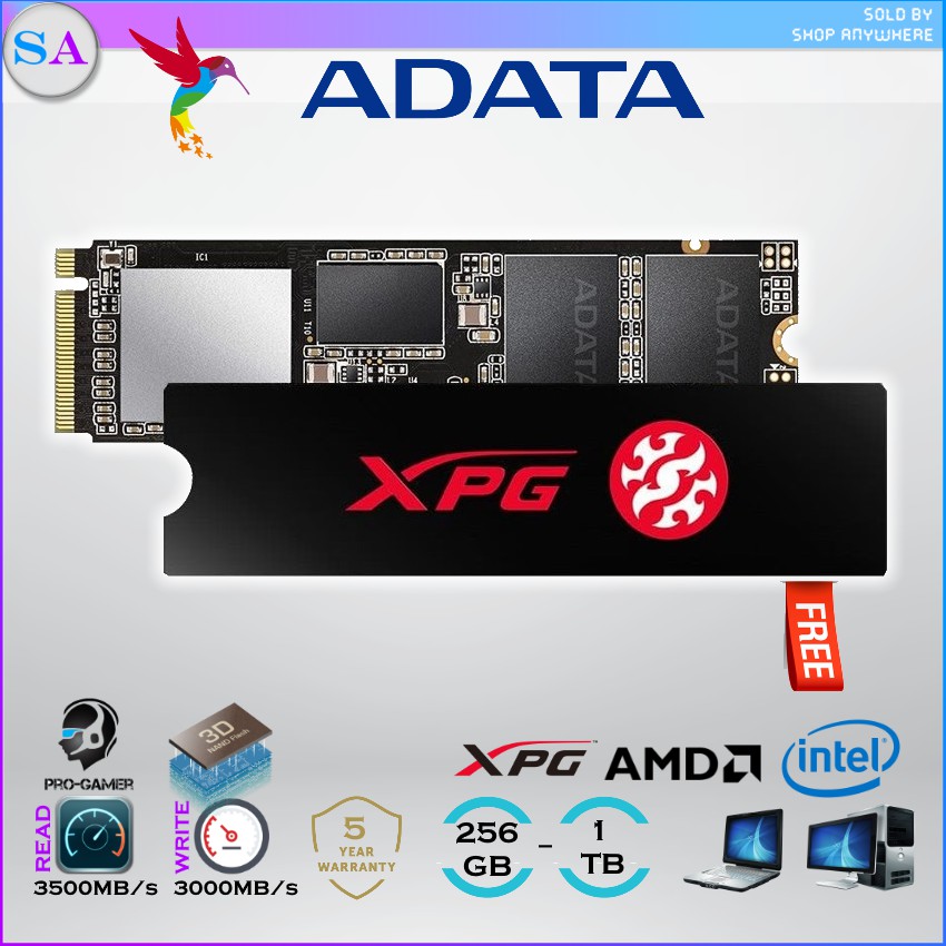 Adata Xpg Sx00 Pro Pcie Gen3x4 M 2 2280 Nvme Ssd Shopee Malaysia