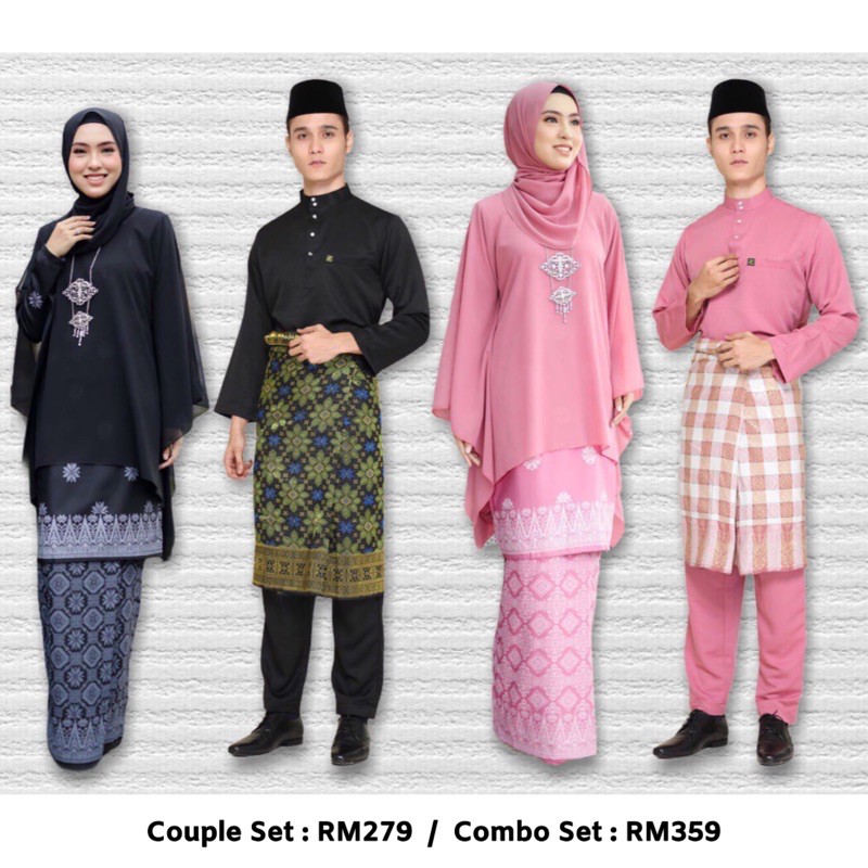 Kurung Cape Songket Printed Baju  Melayu  Sakura Sedondon Couple  Raya 2022 Baju  Nikah Tunang 