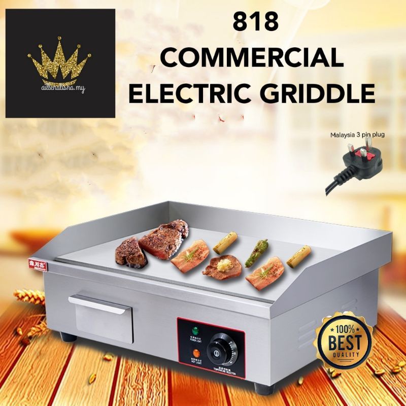 Desktop Electric Griddle,818 Heavy Duty Griddle,Stainless Steel Flat Plate Electric Grill