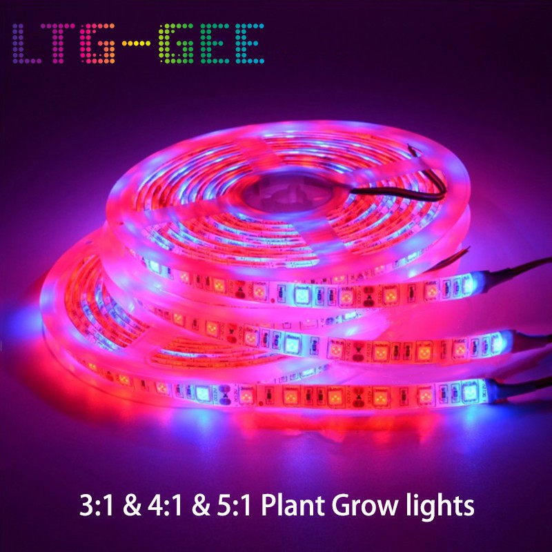 SMD 5050 LED Strip Grow Light Lamp Full Spectrum For Plant Veg DC12V 3:1/4:1/5:1 
