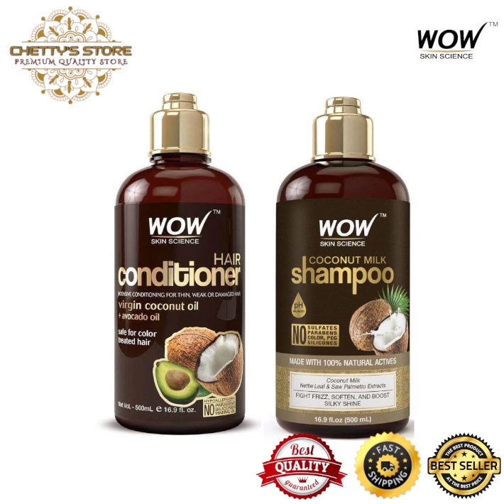 WOW Skin Science Coconut Milk Shampoo And Conditioner 300ml | Shopee ...