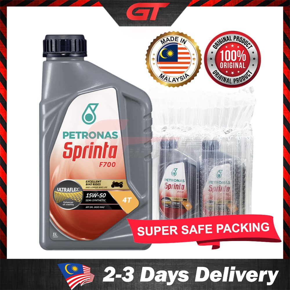 Gtmotor 100 Local Original Petronas Sprinta F700 15w 50 Semi Synthetic F900 4t Motor Engine Oil Minyak Hitam 1l Shopee Malaysia