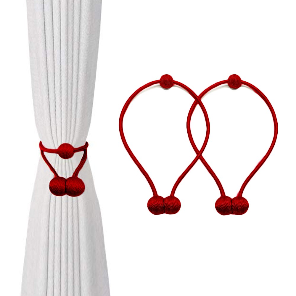 2pcs Magnetic Curtain Tiebacks Curtain Holdbacks Woven Drapes Rope