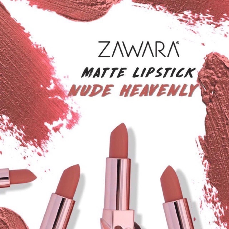 ZAWARA LIPSTIC MATTE NUDE HEAVENLY - HALAL DAN MESRA WUDHUK