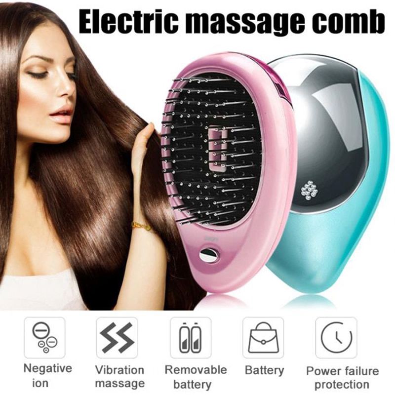 Hair Brush Portable Electric Magic Negative Ion Hair Comb Anti