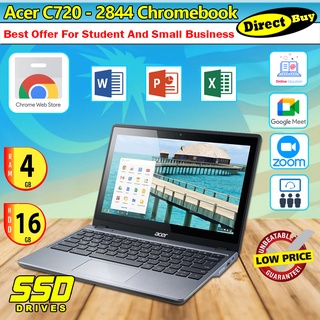 Acer C720 - 2844  chromebook Intel Celeron 2955U/2957U  @1.40 GHz  - 2GB/4GB RAM - 16GB SSD (Refurbished/Used)