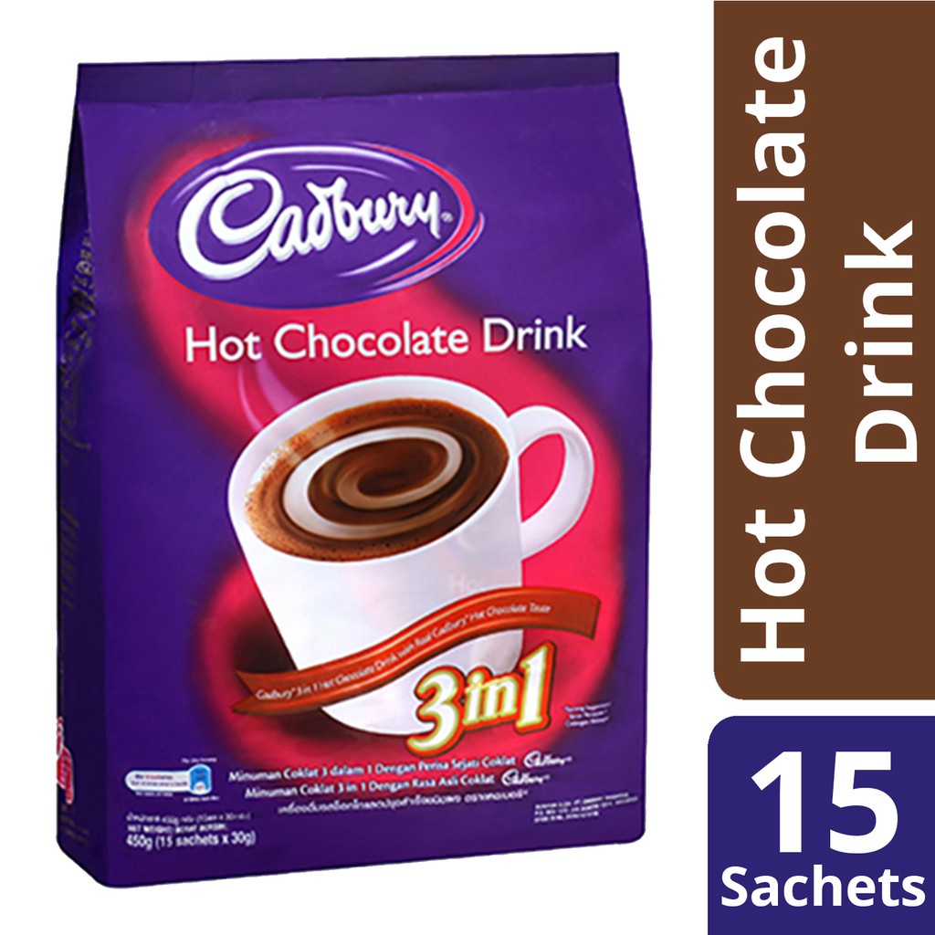 Cadbury Hot Chocolate Drink (3 in 1)  Shopee Malaysia