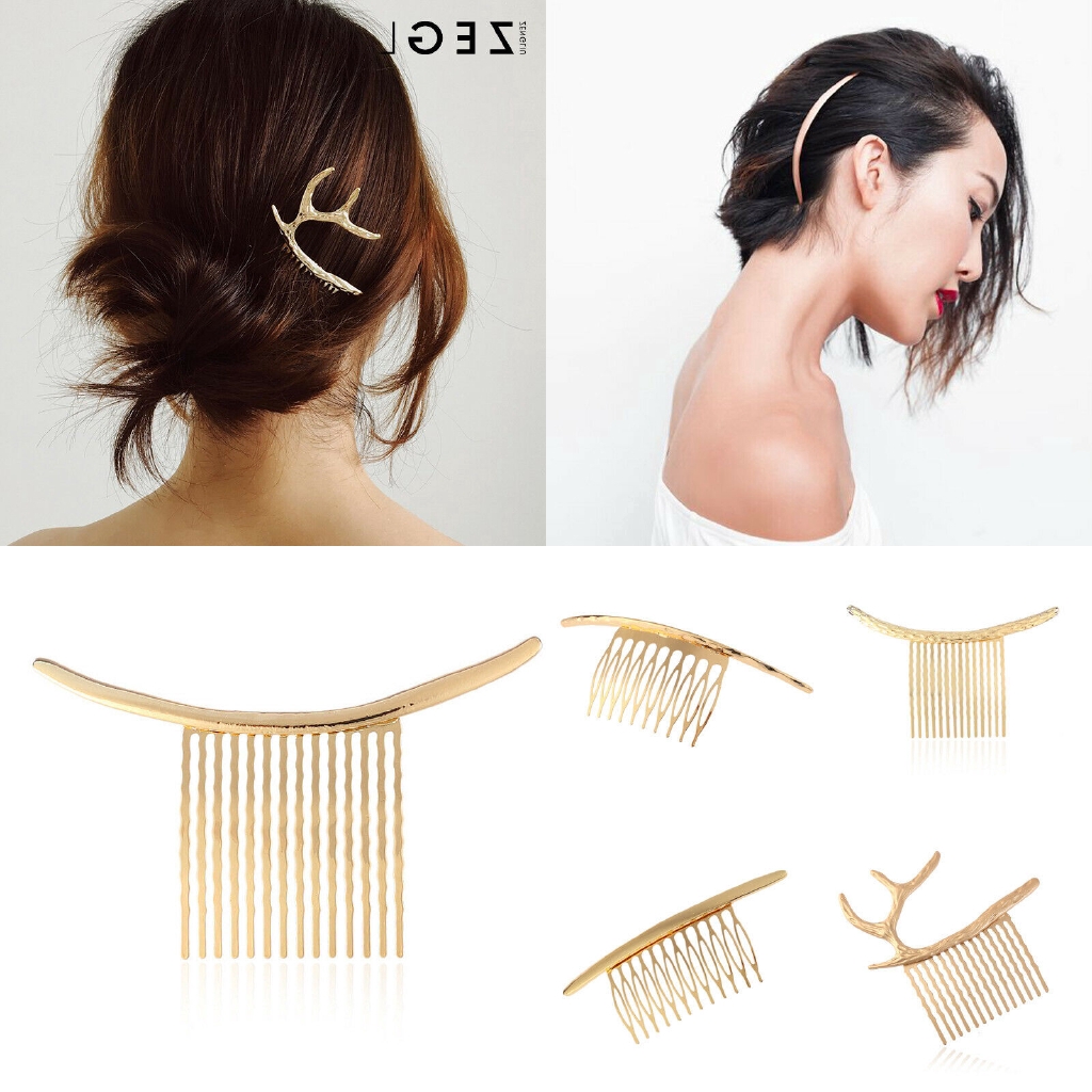 Europe Fashion Women's Alloy Hair Comb Pins Teeth Hair Slide Clips Wedding  Hair Accessories | Shopee Malaysia