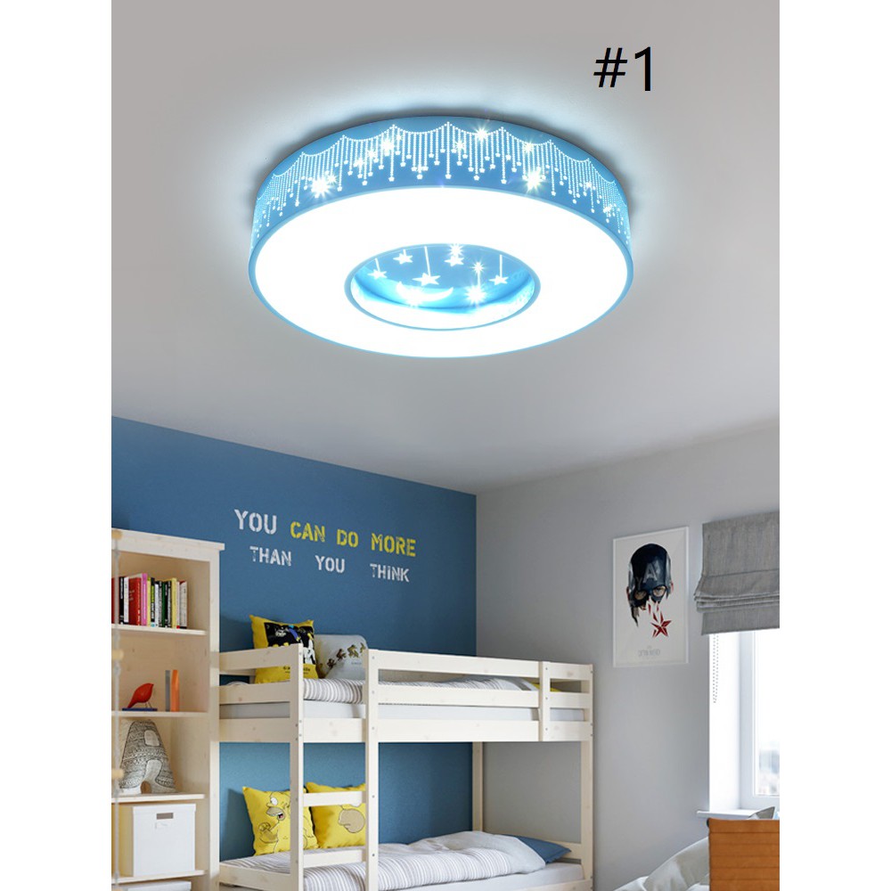 Round Star Led Ceiling Light Simple And Modern Children S Bedroom