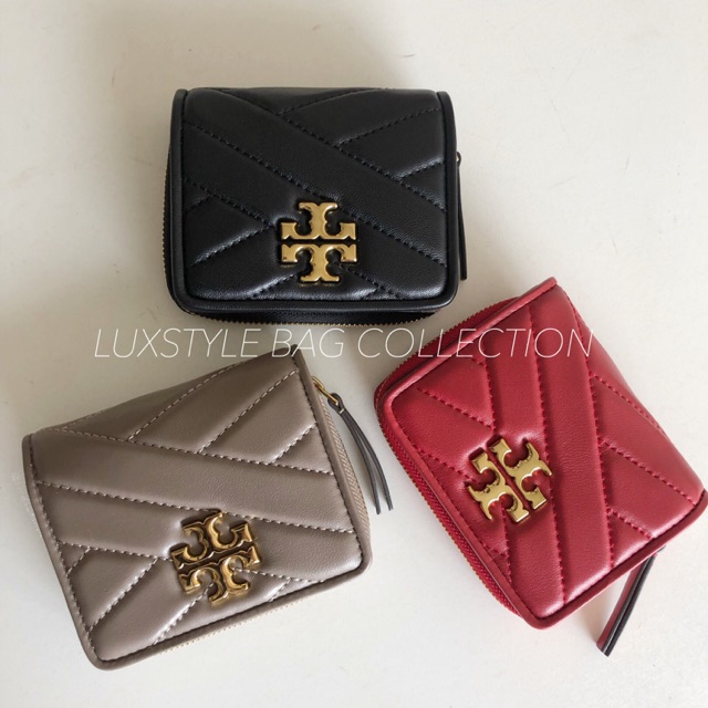 💯 Authentic Tory Burch Kira Chevron Medium Slim Wallet | Shopee Malaysia