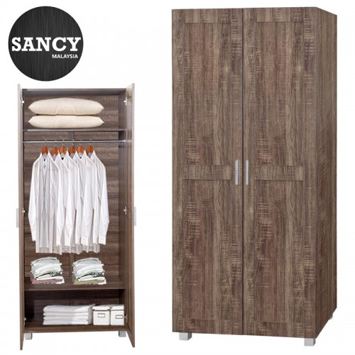 Sancy Ub Furniture Wooden Two Door Wardrobe Storage Rack Clothes