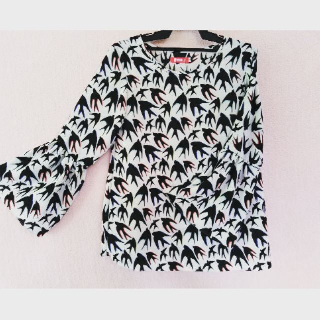 Blouse Bercorak Burung Layang Layang Shopee Malaysia