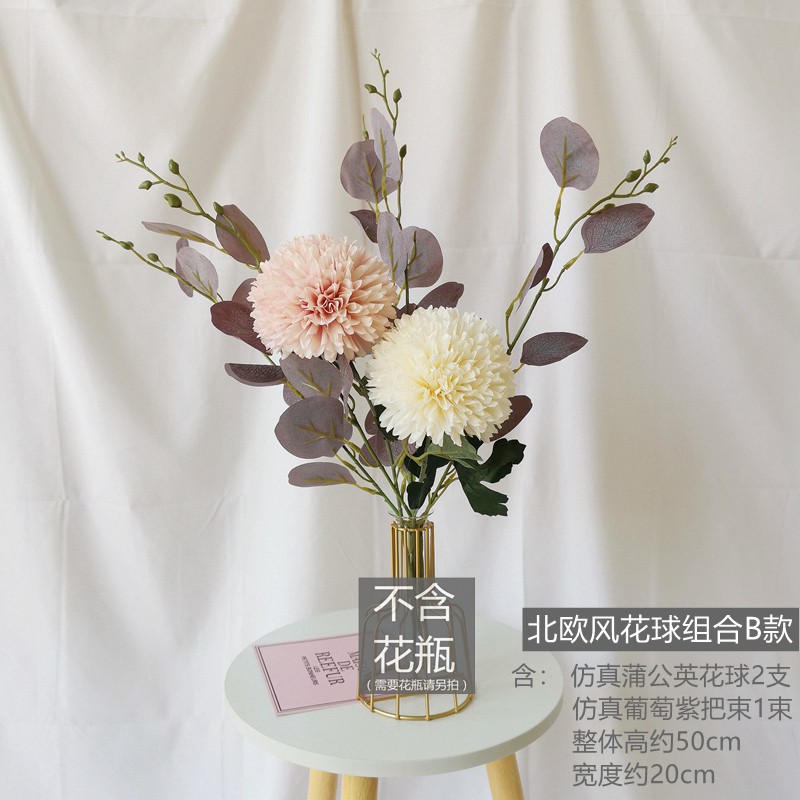 Artificial Flower Ornaments 北欧轻奢仿真花束玫瑰花客厅餐桌假花套装绢花装饰卧室摆件尤加利 Shopee Malaysia