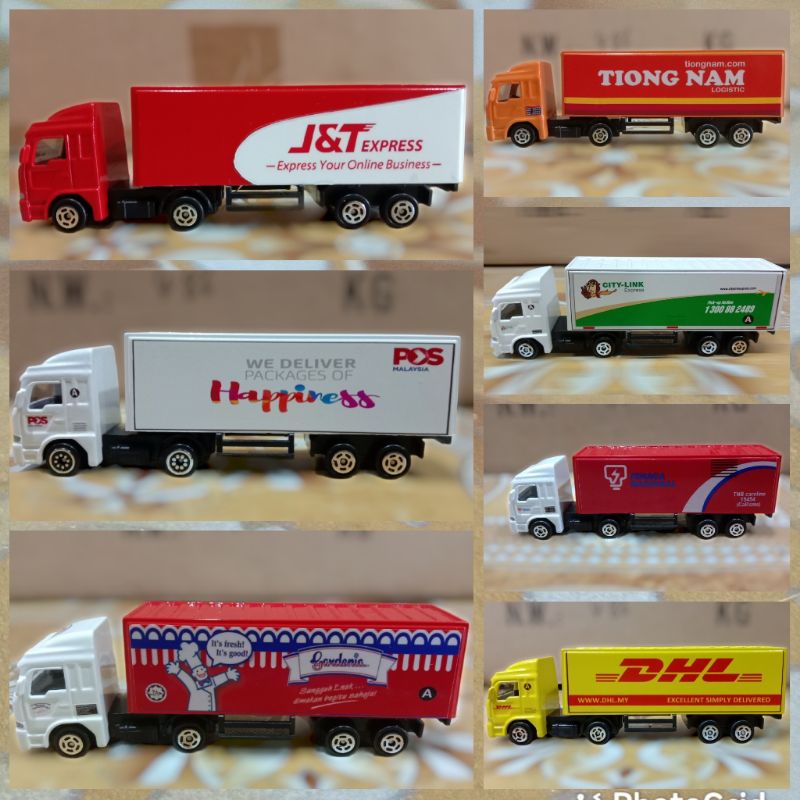 lori eco scale 1:64 Diecast Model Mini Trailer Custom POSLAJU TIONG NAM TESCO EX TANJONG J&T GARDENIA TNB CITYLINK