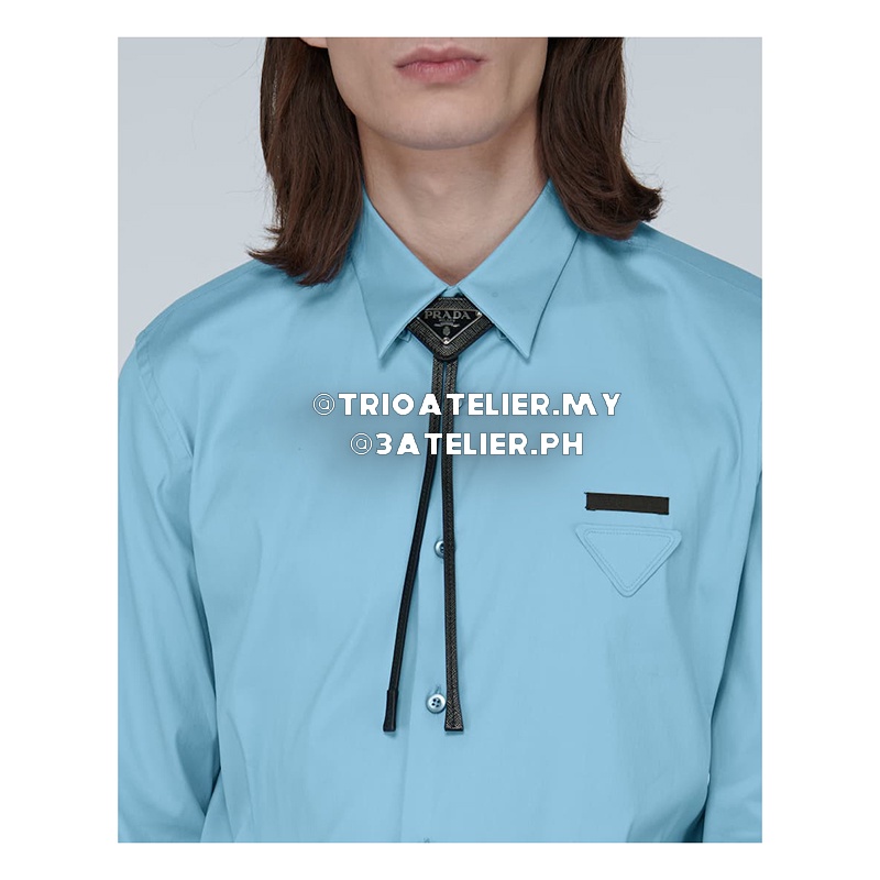 PRD Saffiano Leather Bolo Tie With Metal Triangle Logo 2 Colors | Shopee  Malaysia