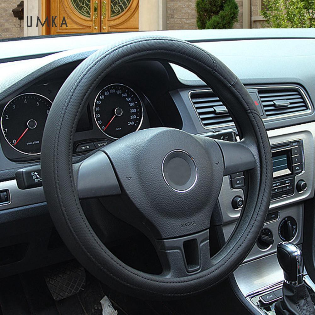 Sl Faux Leather Car Steering Wheel Cover Durable Car Interior