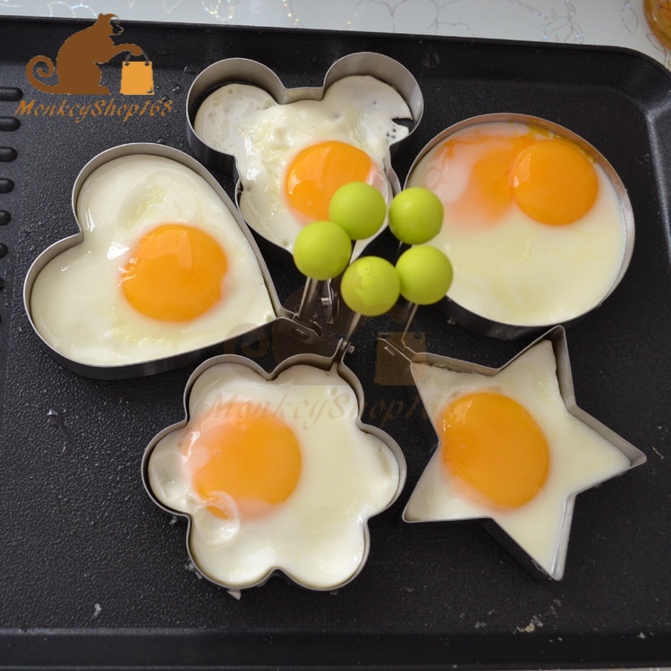M5 Egg bunjo stainless steel / Fried Egg Rings Mold, Non Stick for Griddle Pan, Egg Shaper Pancake Maker with Handle