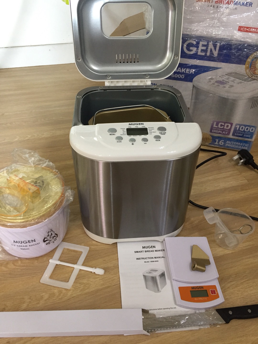 Mugen Fully Automatic Bread Maker with Ice Cream Function, 16