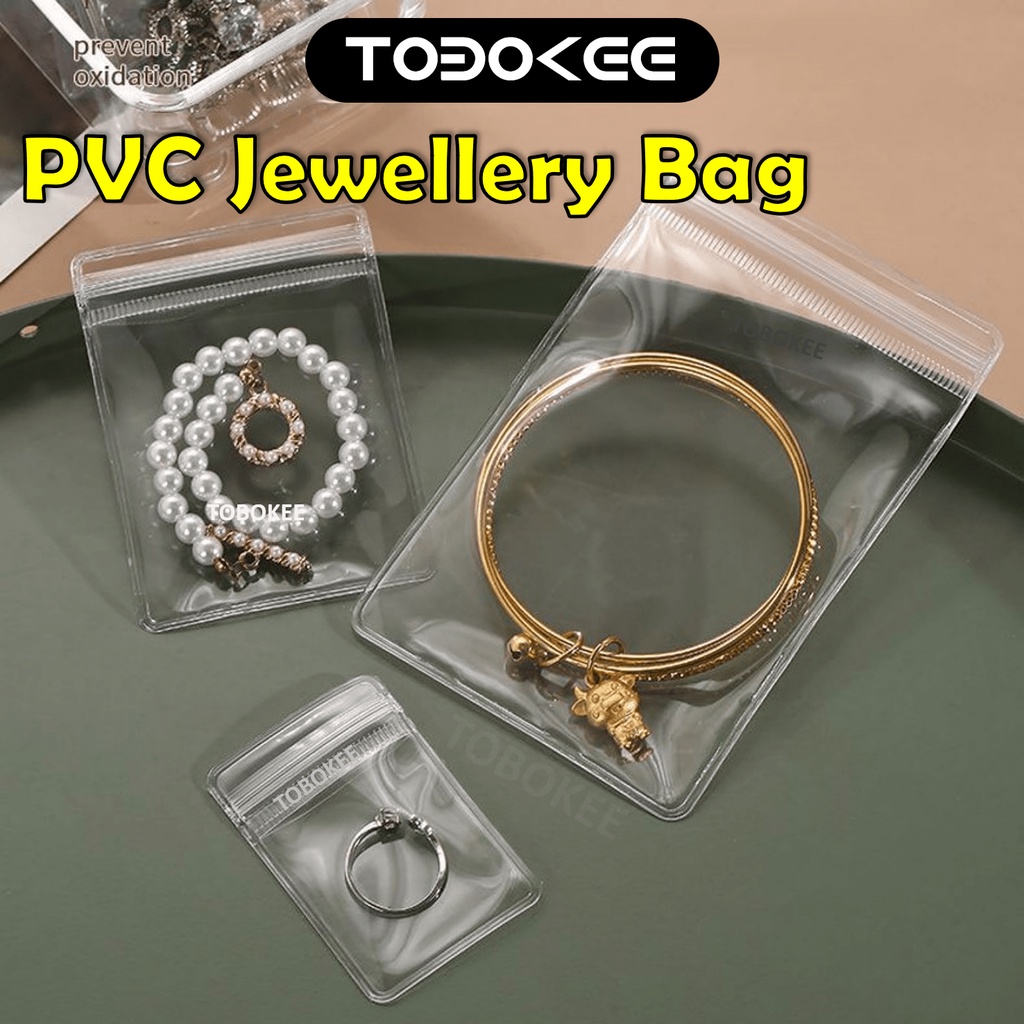 Jewelry Zip Lock BagPVC Reusable Transparent Plastic Simpanan Emas Gift Anti Oxidation Ring Necklace Bracelet Watches