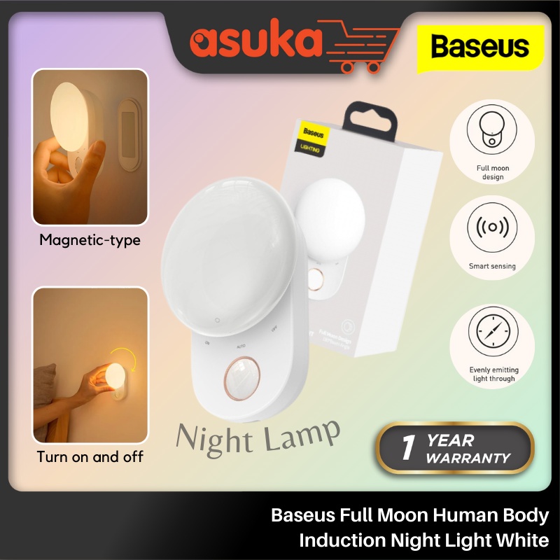 Baseus Full Moon Human Body Induction Night Light White