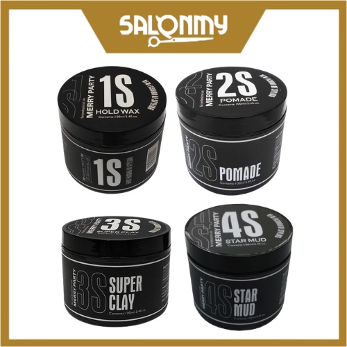 Merry Party MP 1S Hold Wax/2S Pomade/3S Super Clay/4S Star Mud 100ml