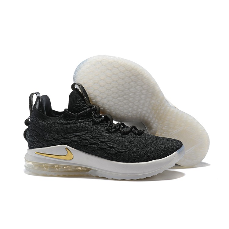 lebron 15 black and gold mens