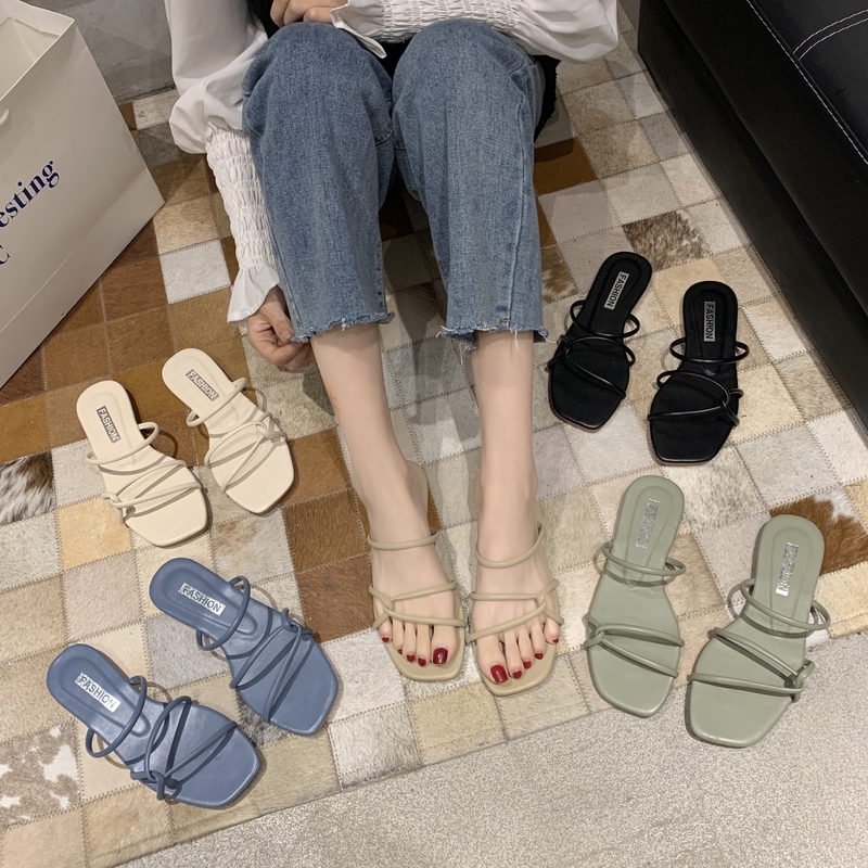 READY STOCK Korean Fashion Casual Cross Sandals Flat Comfortable women ...