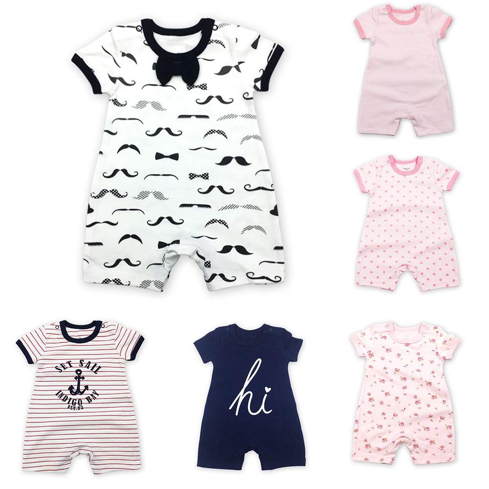  Ready Stock Newborn Baby Clothing Cotton Short Sleeves 