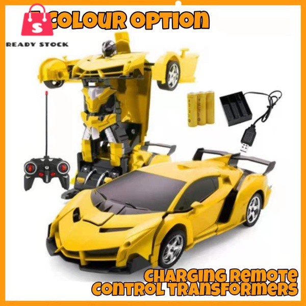 RSS_Remote Control 2 in 1 Sports Transformation Car Robot Models Deformation Car/Kereta Kontrol Mainan