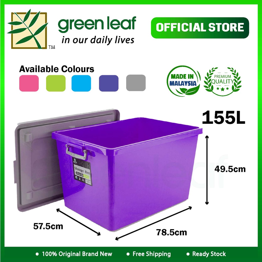 Greenleaf Storage Box 155L With 6 Wheels (78.5cm x 57.5cm x 49.5cm) G-615