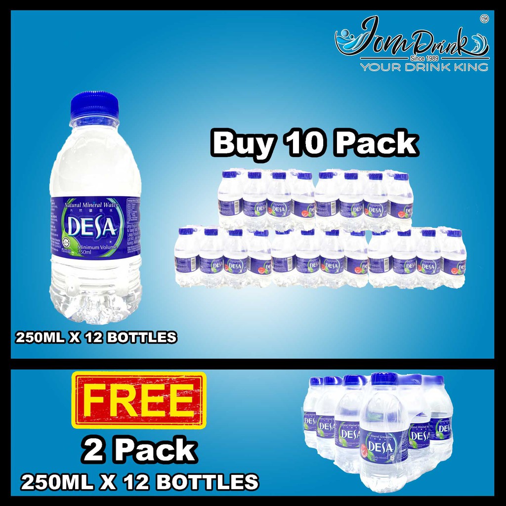 BUNDLE OF 10 PACK: MINERAL WATER DESA 250ML x 12 BOTTLES | Shopee Malaysia