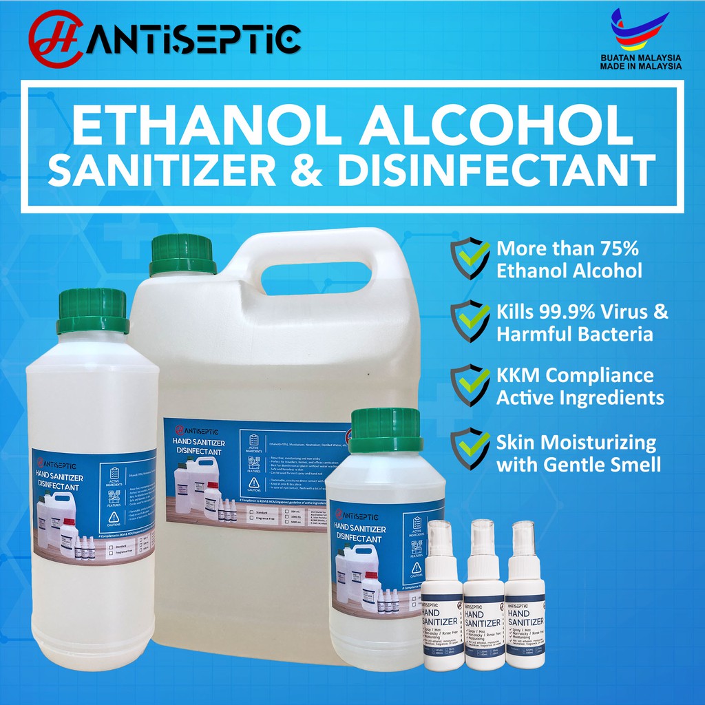 Buy Ethanol Alcohol Hand Sanitizer 75 1l 5l Hand Sanitizer Rubbing Alcohol Multi Surface Disinfection Seetracker Malaysia