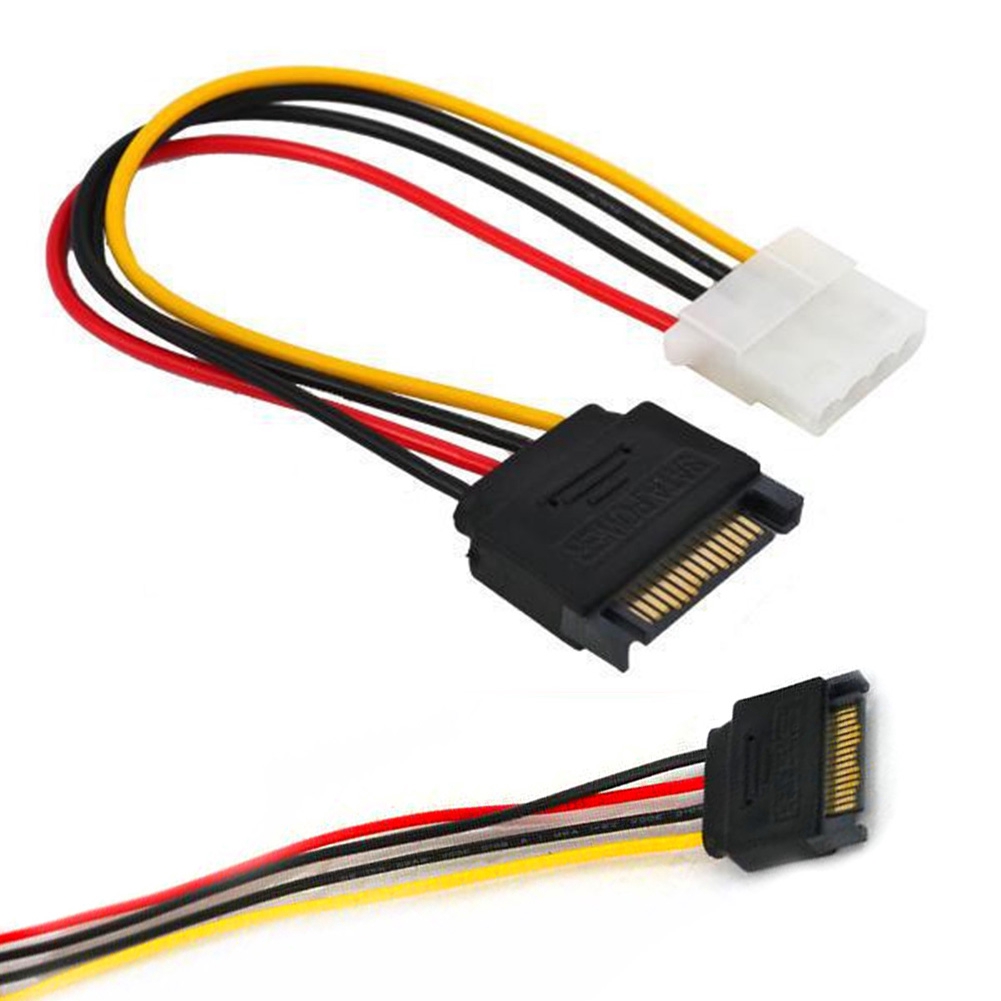 IDE/Molex/IP4/4-pin To SATA Power 15 Pin Connector Converter Adapter Cable New 