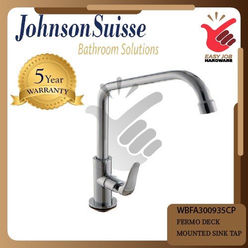 Johnson Suisse FermoN 1/2" Deck Mounted Sink Tap With Swivel Curve