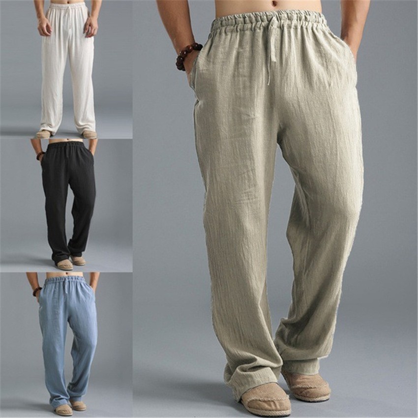 Chinese Style Fashion Mens Pants Bruce Lee Traditional Kung Fu Wushu Cotton  Linen Trousers Clothes for Men Loose Bottoms | Shopee Malaysia