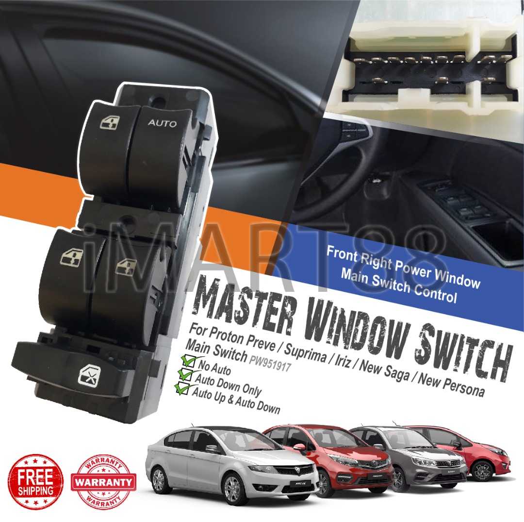 Power Window Main Switch Proton Iriz Auto Up Down Master Switch Suis