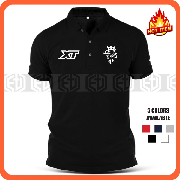 Baju Embroidery XT SCANIA Logo Trucks Lorry Driver Cotton Polo T Shirt T-Shirt Shirts Casual Kolar Unisex Pakaian Murah